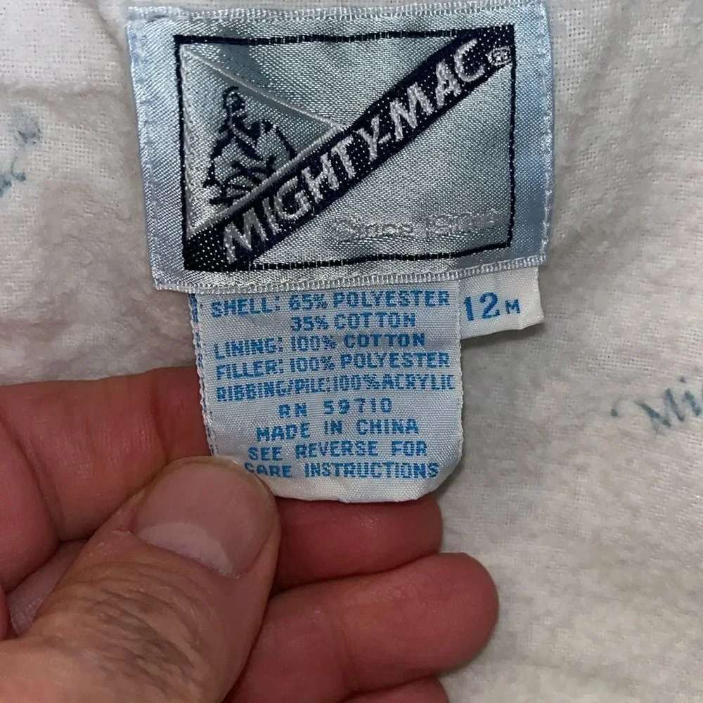 Mighty Mac Vintage Sewn Toy Soldiers Boys Gray Complete Snowsuit 12 Month Infant